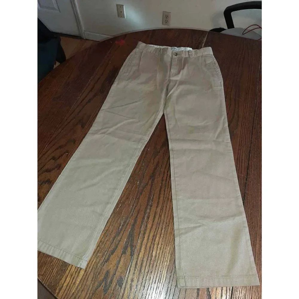New Boys Size 12 Childrens Place Khaki Tan Adjustable Waist Cotton Pants NWT